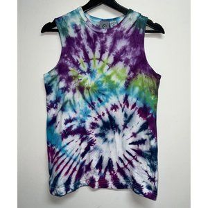 Utility Mens Muscle Shirt Size S Tie Dye Sleeveless T-shirt Tee Turquoise Navy